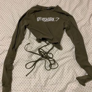 Olive green gymshark crop top